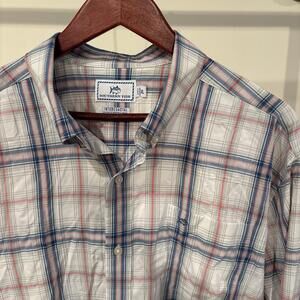 Southern Tide Intercoastal Button-Down Shirt XL — Red/Blue Plaid